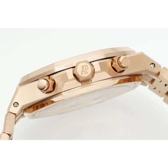 Audemars Piguet-Royal Oak Chrono 26240OR 41mm RG/RG Blue Dial APS SH4401 Super Clone