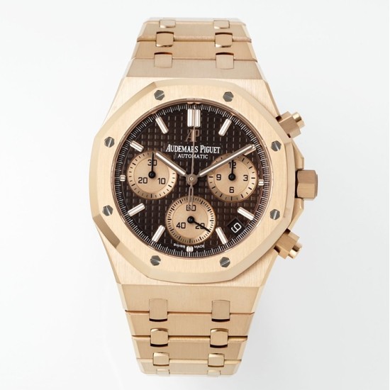 Audemars Piguet-Royal Oak Chrono 26240OR 41mm RG/RG Brown Dial APS SH4401 Super Clone