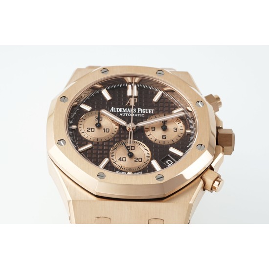 Audemars Piguet-Royal Oak Chrono 26240OR 41mm RG/RG Brown Dial APS SH4401 Super Clone