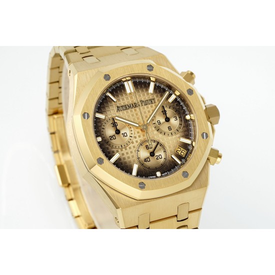 Audemars Piguet-Royal Oak Chrono 26240BA 41mm YG/YG Gold Dial APS SH4401 Super Clone