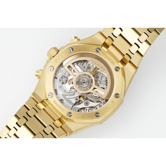Audemars Piguet-Royal Oak Chrono 26240BA 41mm YG/YG Gold Dial APS SH4401 Super Clone