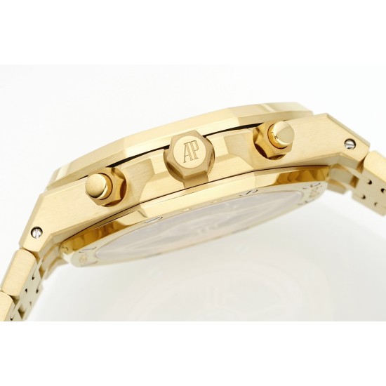 Audemars Piguet-Royal Oak Chrono 26240BA 41mm YG/YG Gold Dial APS SH4401 Super Clone