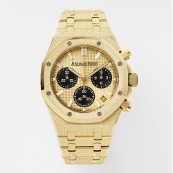 Audemars Piguet-Royal Oak Chrono 26240BA Frosted 41mm YG/YG Gold/Blk APS SH4401 Super Clone