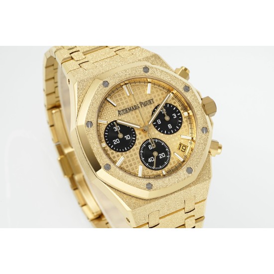 Audemars Piguet-Royal Oak Chrono 26240BA Frosted 41mm YG/YG Gold/Blk APS SH4401 Super Clone