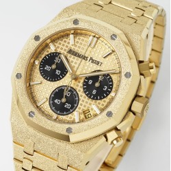 Audemars Piguet-Royal Oak Chrono 26240BA Frosted 41mm YG/YG Gold/Blk APS SH4401 Super Clone