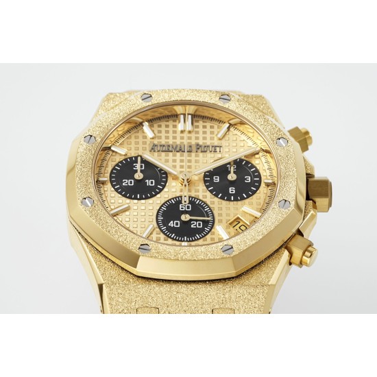 Audemars Piguet-Royal Oak Chrono 26240BA Frosted 41mm YG/YG Gold/Blk APS SH4401 Super Clone