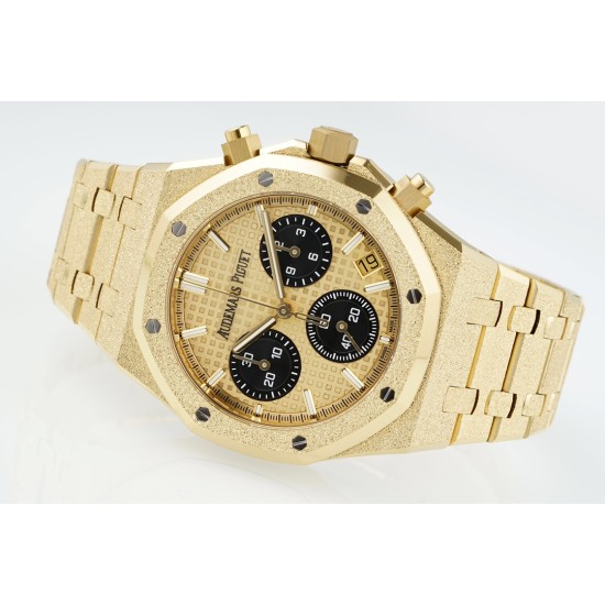 Audemars Piguet-Royal Oak Chrono 26240BA Frosted 41mm YG/YG Gold/Blk APS SH4401 Super Clone