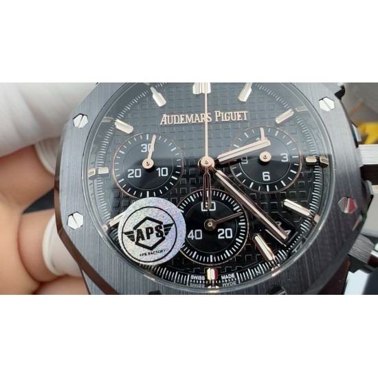 Audemars Piguet-Royal Oak Chrono 26240CE 41mm Ceramic/Cer Black Dial APS SH4401 Super Clone