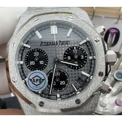 Audemars Piguet-Royal Oak Chrono 26240ST Frosted 41mm SS/SS Grey Dial APS SH4401 Super Clone