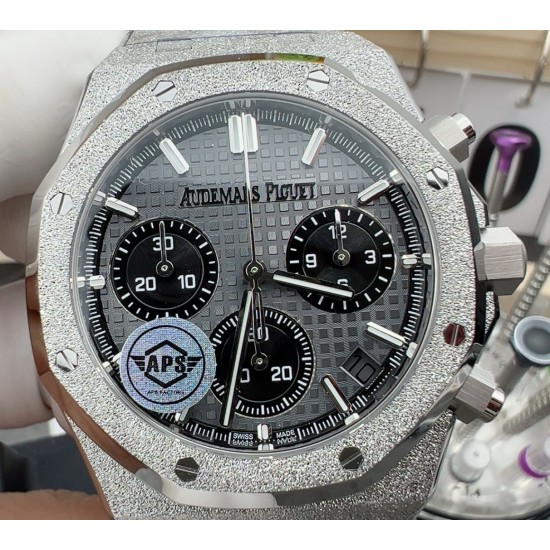 Audemars Piguet-Royal Oak Chrono 26240ST Frosted 41mm SS/SS Grey Dial APS SH4401 Super Clone