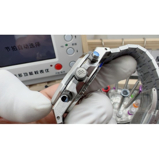 Audemars Piguet-Royal Oak Chrono 26240ST Frosted 41mm SS/SS Grey Dial APS SH4401 Super Clone