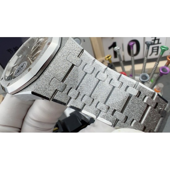 Audemars Piguet-Royal Oak Chrono 26240ST Frosted 41mm SS/SS Grey Dial APS SH4401 Super Clone