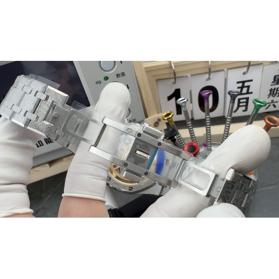 Audemars Piguet-Royal Oak Chrono 26240ST Frosted 41mm SS/SS Grey Dial APS SH4401 Super Clone