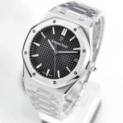 Audemars Piguet-Royal Oak 41mm 15500 SS/SS Black/Stk ZF V3 A4302 Super Clone