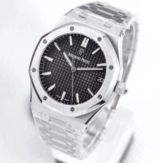 Audemars Piguet-Royal Oak 41mm 15500 SS/SS Black/Stk ZF V3 A4302 Super Clone
