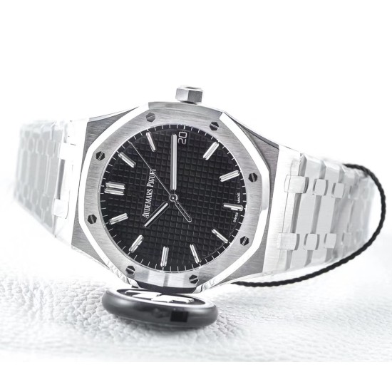 Audemars Piguet-Royal Oak 41mm 15500 SS/SS Black/Stk ZF V3 A4302 Super Clone