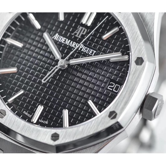 Audemars Piguet-Royal Oak 41mm 15500 SS/SS Black/Stk ZF V3 A4302 Super Clone