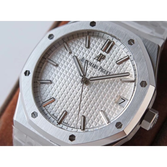 Audemars Piguet-Royal Oak 41mm 15500 SS/SS White/Stk ZF V3 A4302 Super Clone