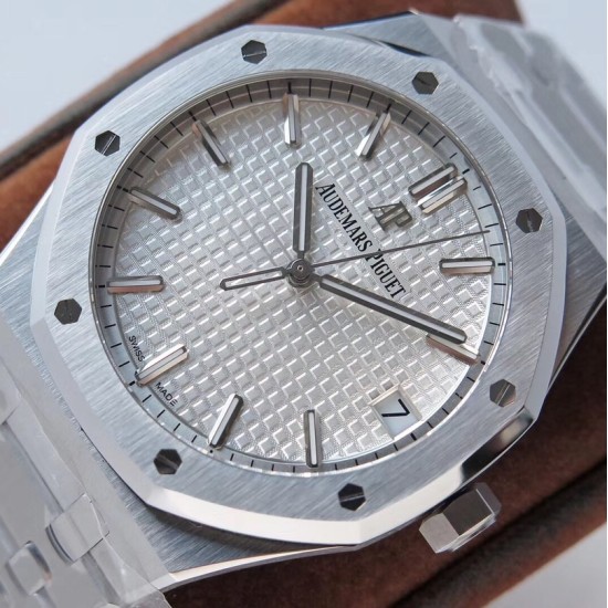 Audemars Piguet-Royal Oak 41mm 15500 SS/SS White/Stk ZF V3 A4302 Super Clone