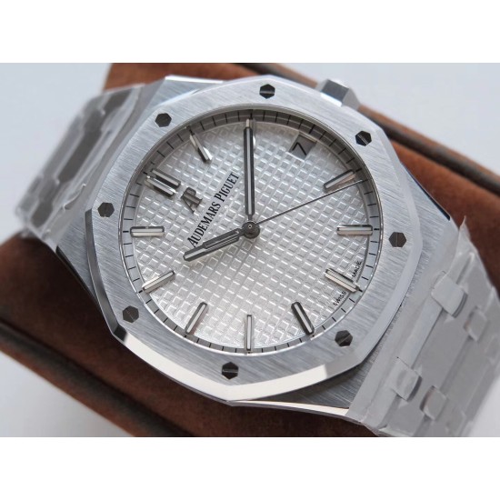 Audemars Piguet-Royal Oak 41mm 15500 SS/SS White/Stk ZF V3 A4302 Super Clone