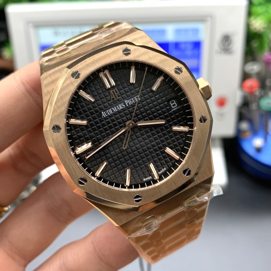 Audemars Piguet-Royal Oak 41mm 15500 RG/RG Black Dial ZF V2 A4302 Mod