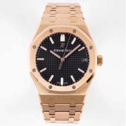 Audemars Piguet-Royal Oak 41mm 15500 RG/RG Black Dial ZF V2 A4302 Mod