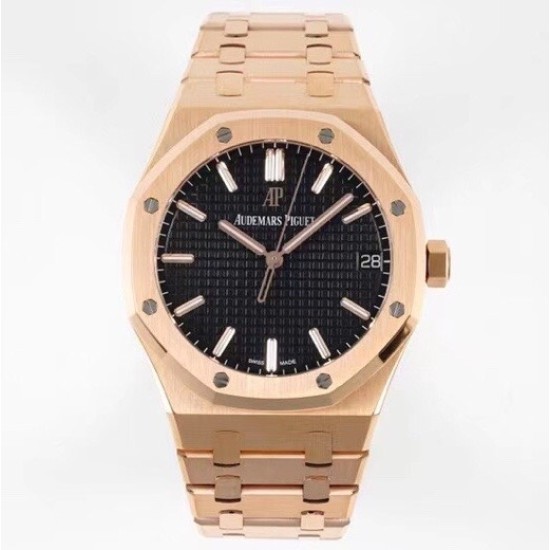 Audemars Piguet-Royal Oak 41mm 15500 RG/RG Black Dial ZF V2 A4302 Mod