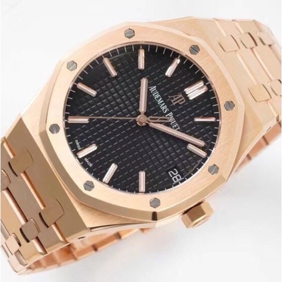Audemars Piguet-Royal Oak 41mm 15500 RG/RG Black Dial ZF V2 A4302 Mod