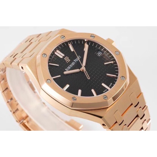 Audemars Piguet-Royal Oak 41mm 15500 RG/RG Black Dial ZF V2 A4302 Mod