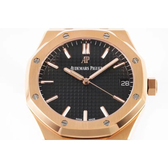 Audemars Piguet-Royal Oak 41mm 15500 RG/RG Black Dial ZF V2 A4302 Mod