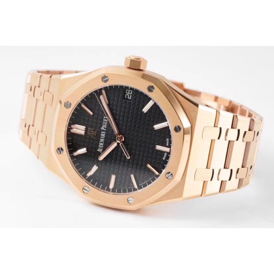 Audemars Piguet-Royal Oak 41mm 15500 RG/RG Black Dial ZF V2 A4302 Mod