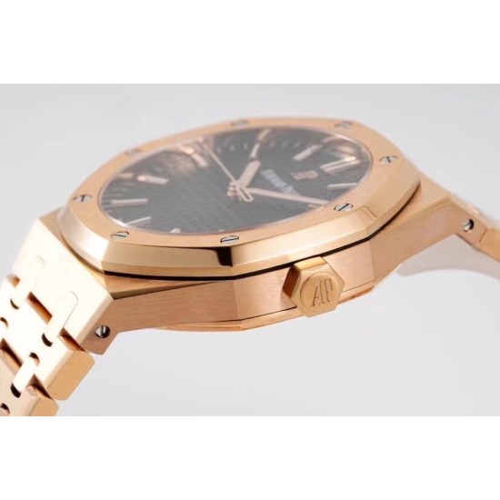 Audemars Piguet-Royal Oak 41mm 15500 RG/RG Black Dial ZF V2 A4302 Mod