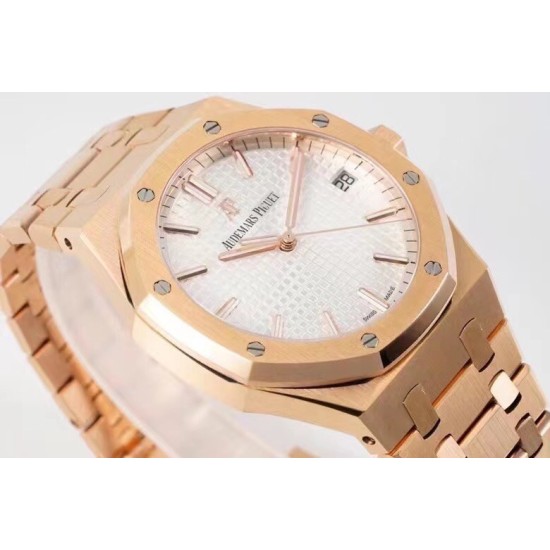 Audemars Piguet-Royal Oak 41mm 15500 RG/RG White Dial ZF V2 A4302 Mod