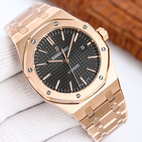 Audemars Piguet-Royal Oak 41mm 15500 RG/RG Black Dial ZF V2 A4302 Mod