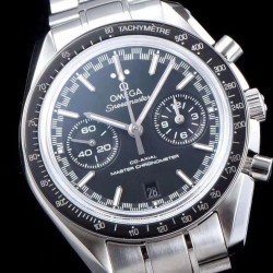  Omega-Speedmaster Moonwatch Chronograph 44MM SS/SS Black Dial V2 OMF A7750 9900