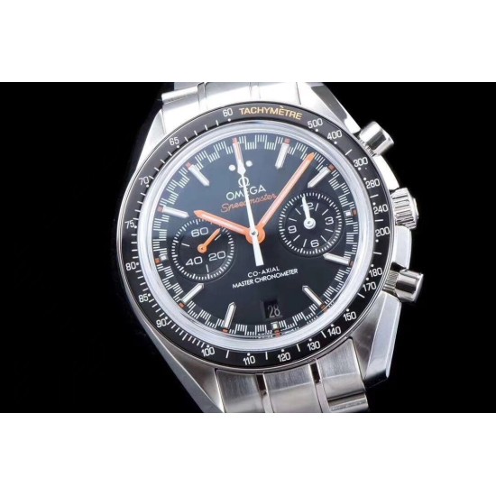  Omega-Speedmaster Moonwatch Chronograph 44MM SS/SS Black/Org V2 OMF A7750 9900