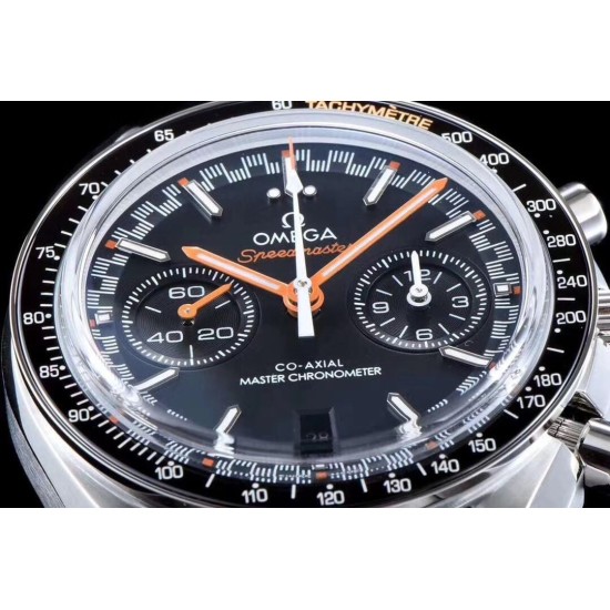  Omega-Speedmaster Moonwatch Chronograph 44MM SS/SS Black/Org V2 OMF A7750 9900