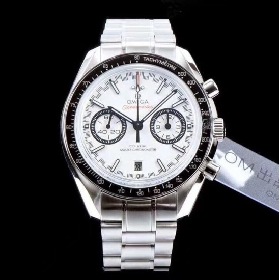  Omega-Speedmaster Moonwatch Chronograph 44MM SS/SS White Dial V2 OMF A7750 9900