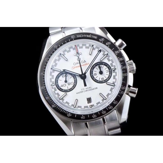  Omega-Speedmaster Moonwatch Chronograph 44MM SS/SS White Dial V2 OMF A7750 9900