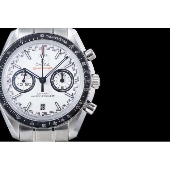  Omega-Speedmaster Moonwatch Chronograph 44MM SS/SS White Dial V2 OMF A7750 9900