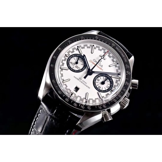 Omega-Speedmaster Moonwatch Chronograph 44MM SS/LE White Dial V2 OMF A7750 9900
