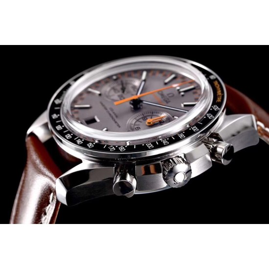  Omega-Speedmaster Moonwatch Chronograph 44MM SS/LE Grey/Org V2 OMF A7750 9900