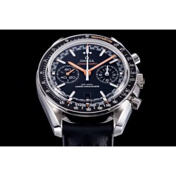  Omega-Speedmaster Moonwatch Chronograph 44MM SS/LE Blk/Org Dial V2 OMF A7750 9900