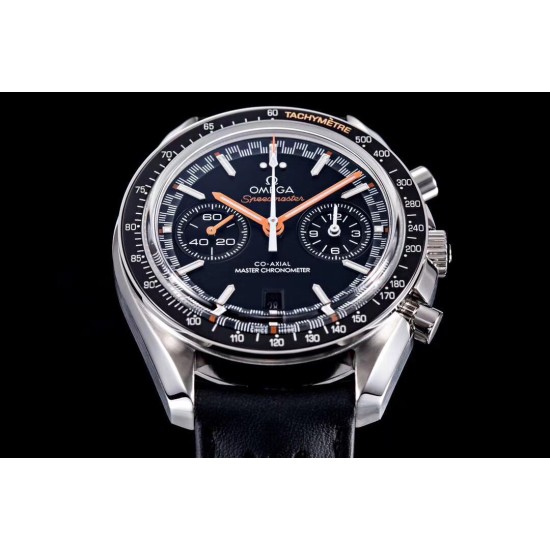  Omega-Speedmaster Moonwatch Chronograph 44MM SS/LE Blk/Org Dial V2 OMF A7750 9900