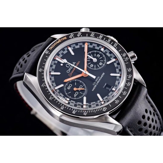  Omega-Speedmaster Moonwatch Chronograph 44MM SS/LE Blk/Org Dial V2 OMF A7750 9900