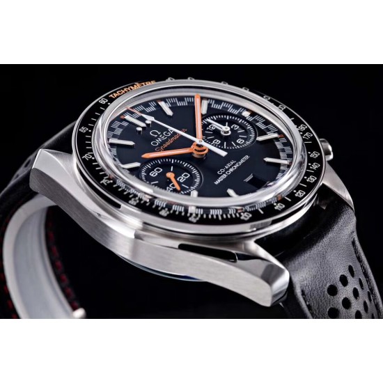  Omega-Speedmaster Moonwatch Chronograph 44MM SS/LE Blk/Org Dial V2 OMF A7750 9900