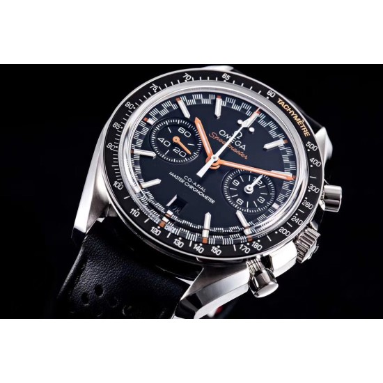  Omega-Speedmaster Moonwatch Chronograph 44MM SS/LE Blk/Org Dial V2 OMF A7750 9900