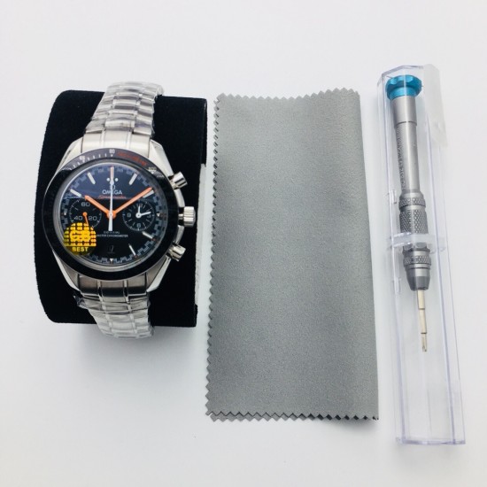  Omega-Speedmaster Moonwatch Chronograph 44MM SS/SS Black/Orange GBF A7750