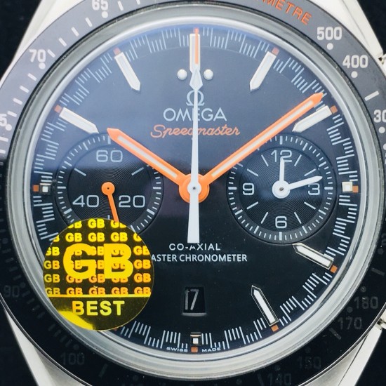  Omega-Speedmaster Moonwatch Chronograph 44MM SS/SS Black/Orange GBF A7750
