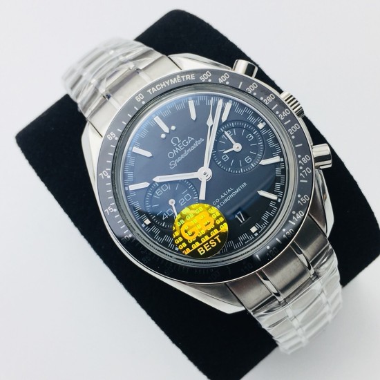  Omega-Speedmaster Moonwatch Chronograph 44MM SS/SS Black Dial GBF A7750